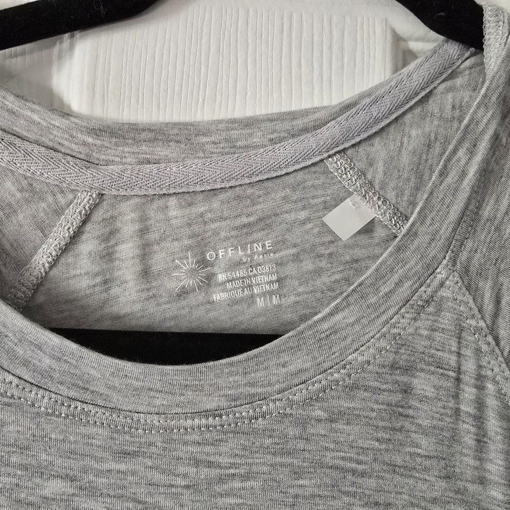 Aerie Heather Gray Long Sleeve Top With Thumb Holes - Picture 5 of 7